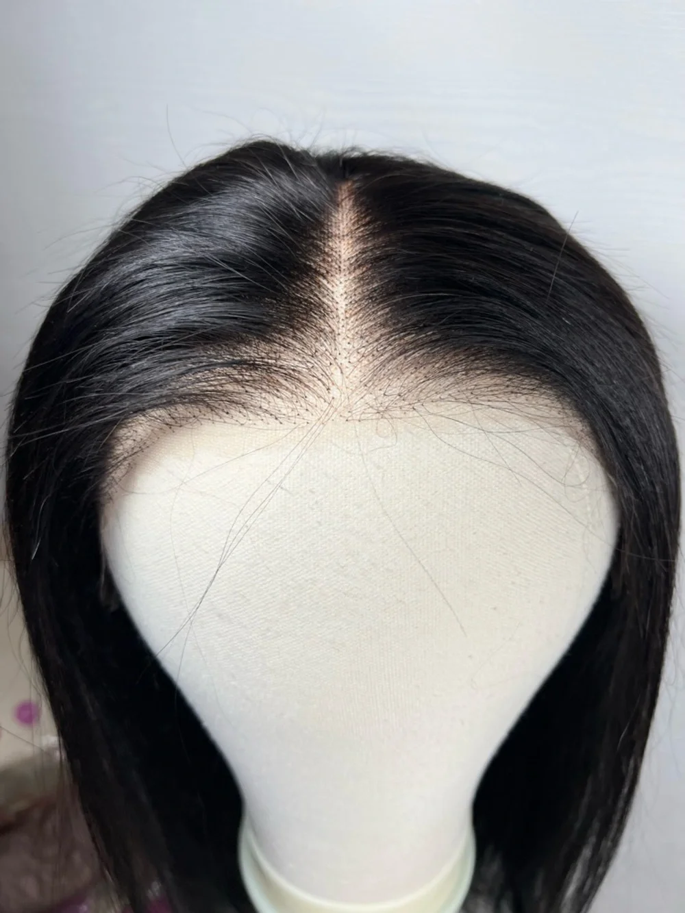 Natural Black Human Hair Straight Glueless Pre Cut 20 Inch Wig